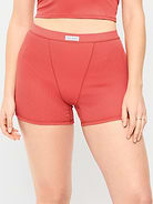 Image number 5 showing, High-Waisted Ribbed Boyshort Briefs -- 3-inch inseam