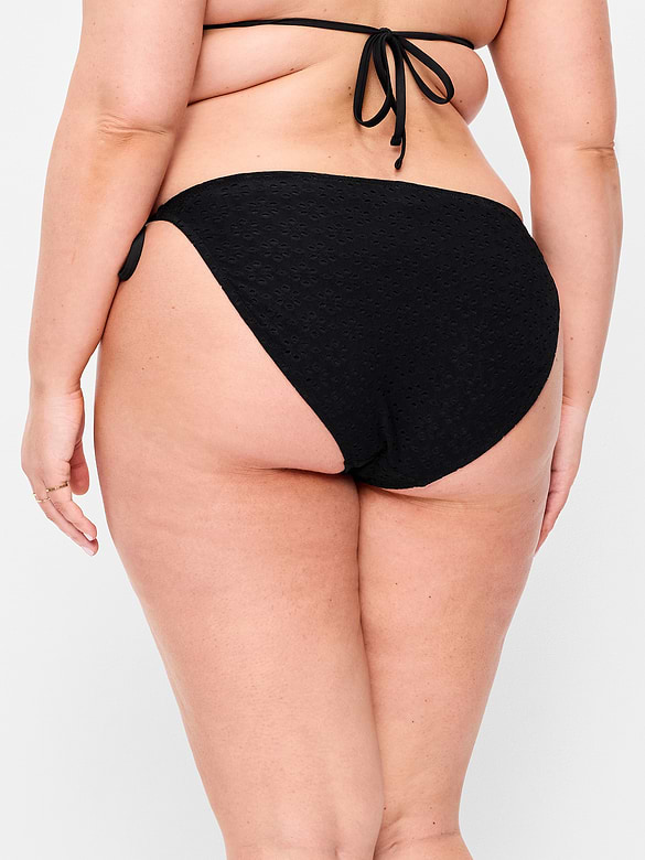 Eyelet String Bikini Swim Bottoms