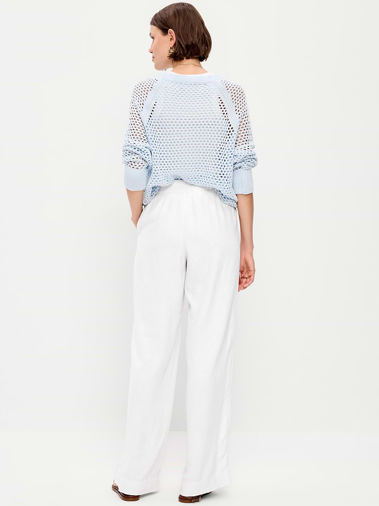 Image number 3 showing, High-Waisted Linen-Blend Super Wide-Leg Pants