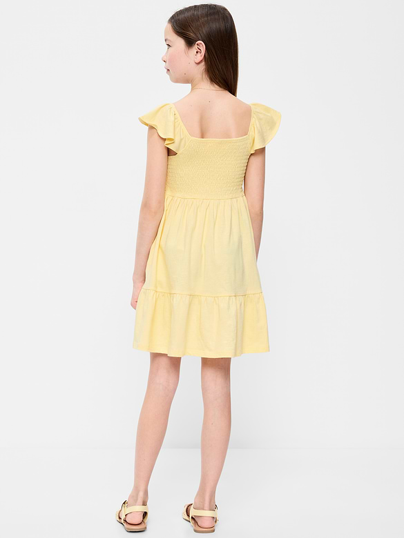 Robe à smocks ajustée et évasée pour fille