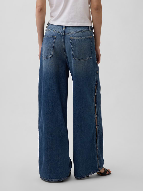 Mid Rise UltraSoft Studded Baggy Jeans