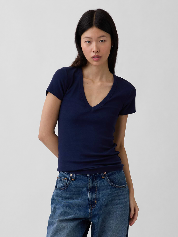 Image number 1 showing, Modern V-Neck T-Shirt