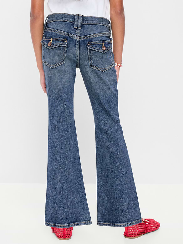 Jean à jambe évasée à taille basse pour fille