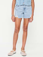Image number 1 showing, High-Waisted Ripped Frayed-Hem Jean Shorts for Girls