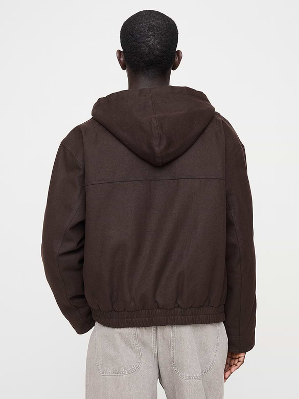 Hemp-Cotton Canvas Insulated Bomber Jacket