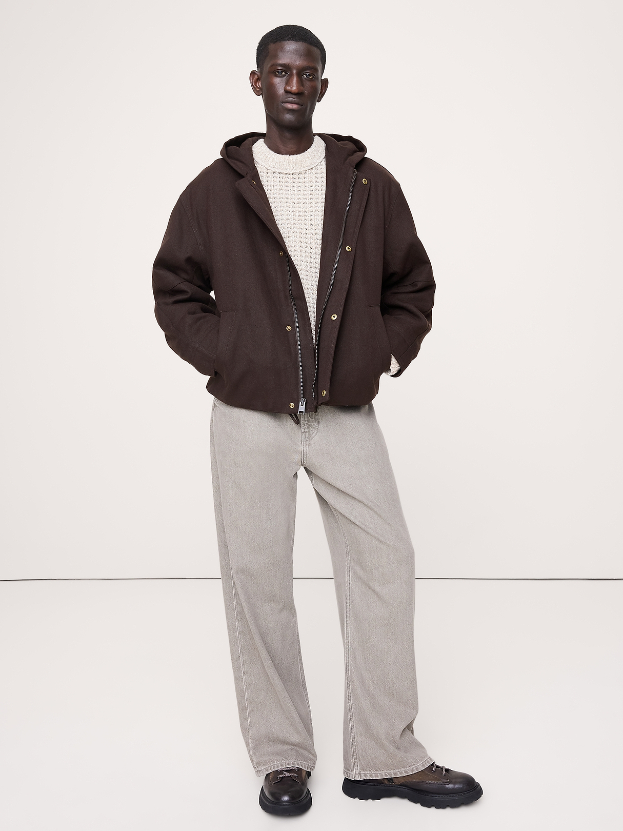 Hemp-Cotton Canvas Insulated Bomber Jacket | Banana Republic