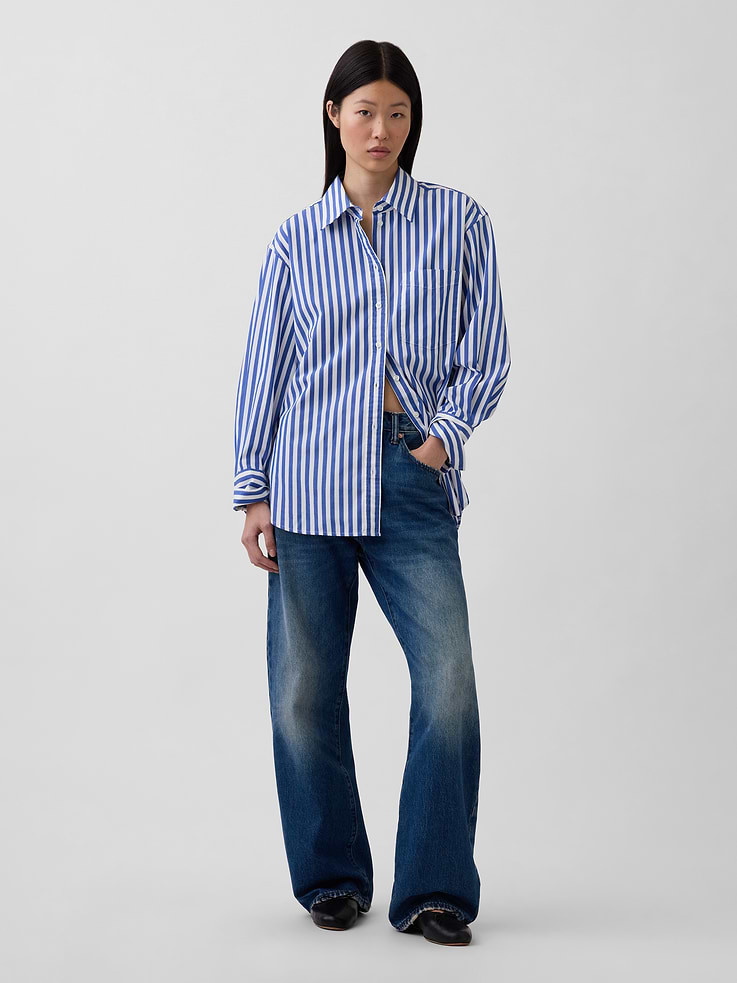 L'image numéro 2 présente Chemise ample en popeline de coton biologique