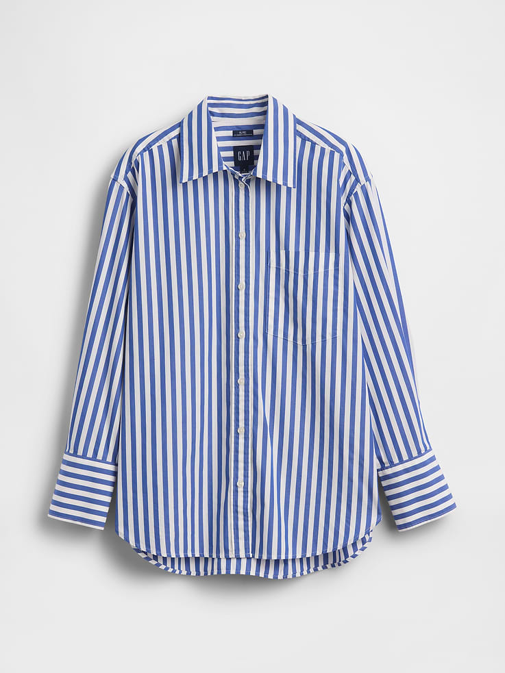 L'image numéro 5 présente Chemise ample en popeline de coton biologique