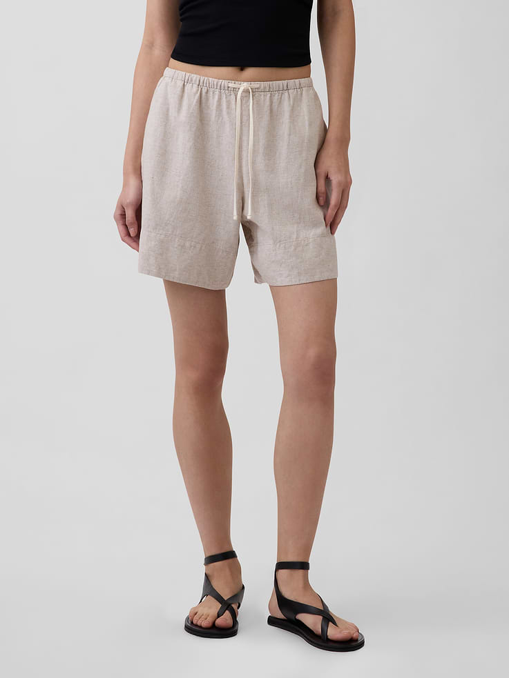 Image number 2 showing, 6" Linen-Blend Easy Shorts