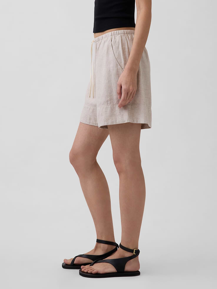 Image number 3 showing, 6" Linen-Blend Easy Shorts