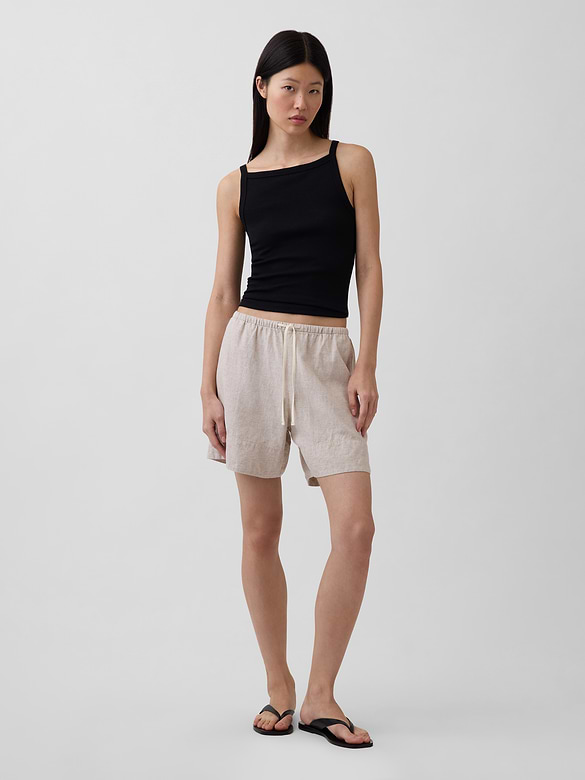 6" Linen-Blend Easy Shorts
