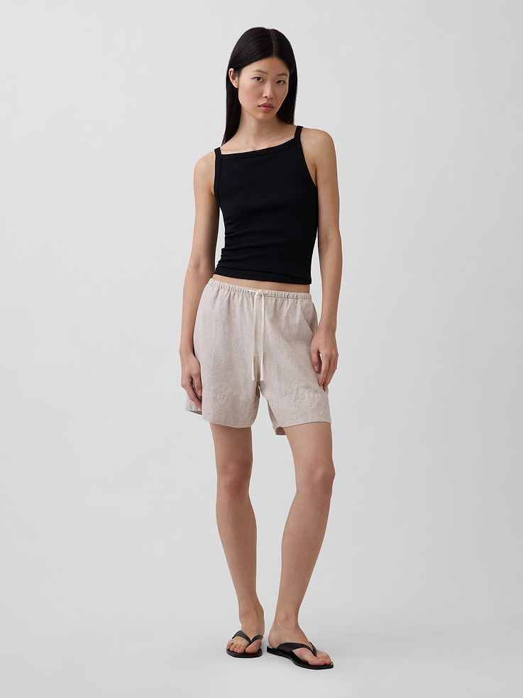Image number 6 showing, 6" Linen-Blend Easy Shorts