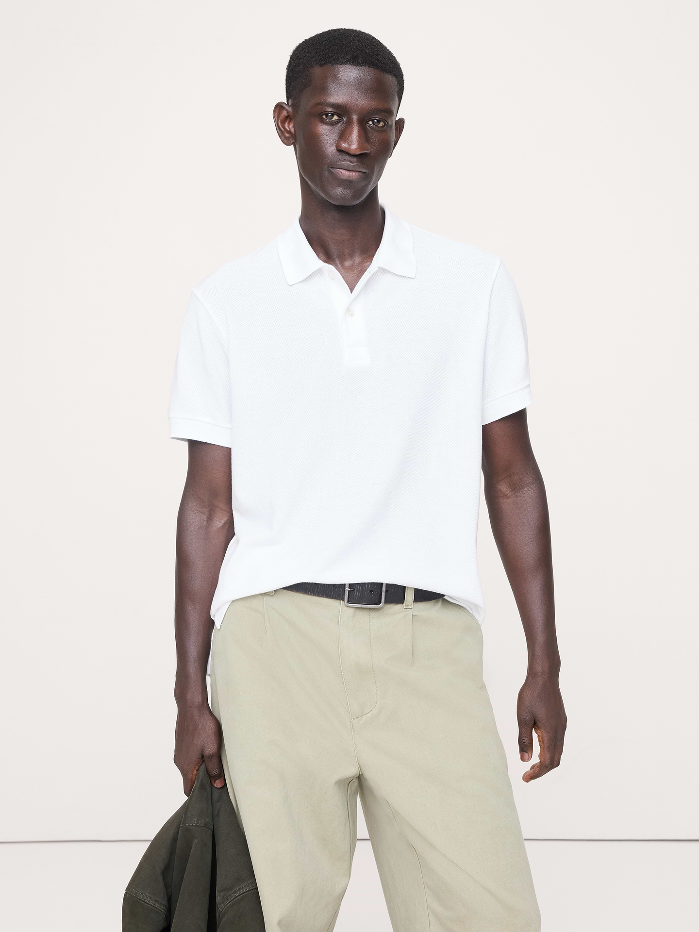 Image number 1 showing, Sueded Cotton Pique Polo