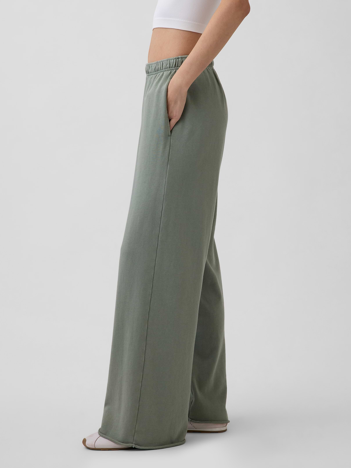 Image number 3 showing, VintageSoft Terry Wide-Leg Sweatpants