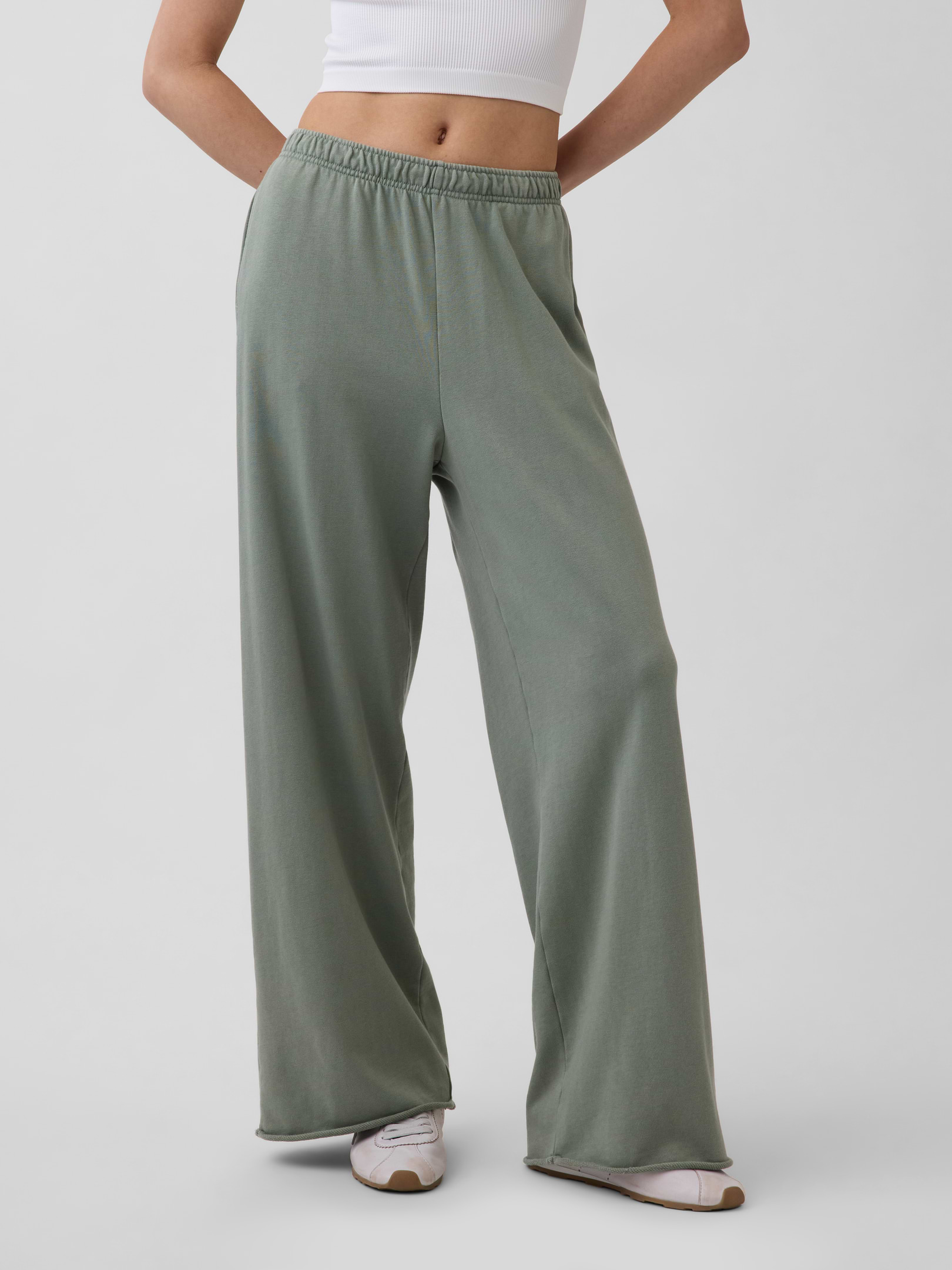 Image number 2 showing, VintageSoft Terry Wide-Leg Sweatpants