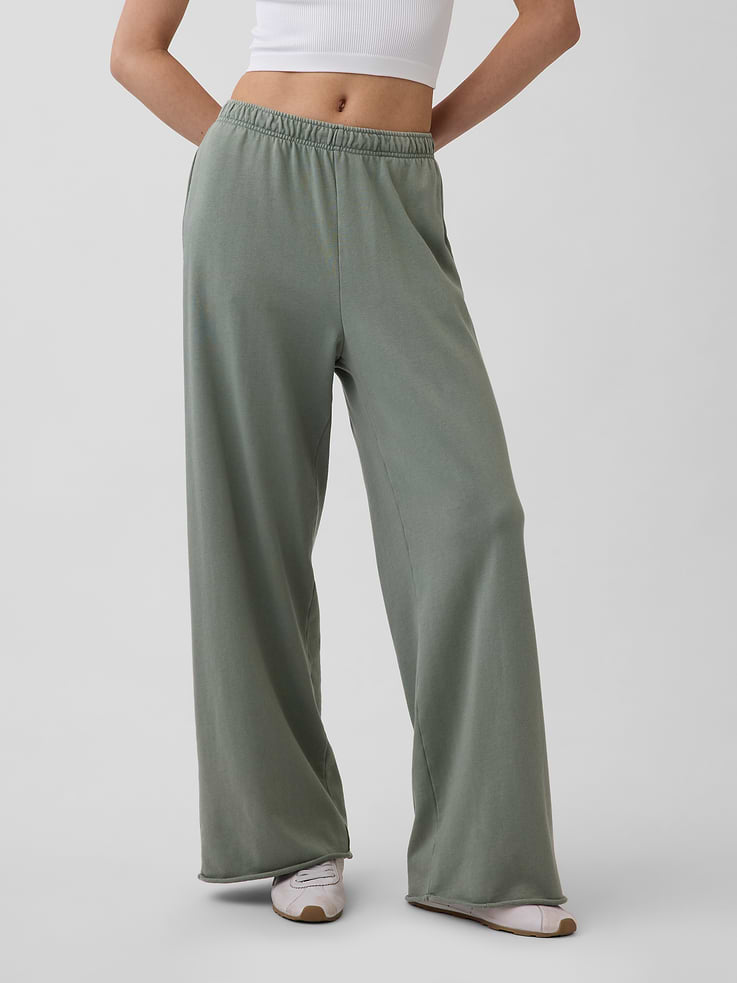 Image number 2 showing, VintageSoft Terry Wide-Leg Sweatpants