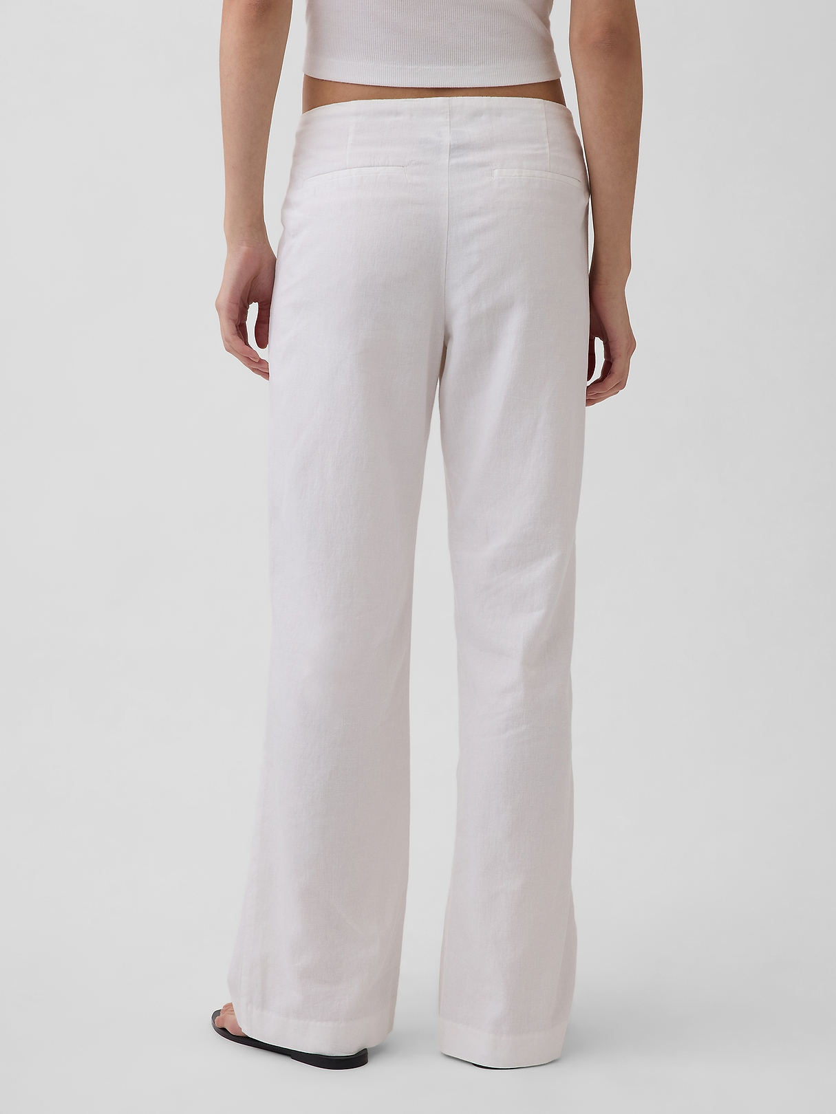 Low Rise Linen-Blend Flare Pants | Gap