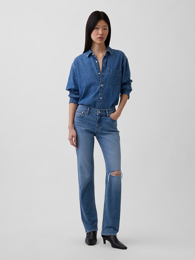 Image number 1 showing, Low Rise '90s Slim Straight Jeans