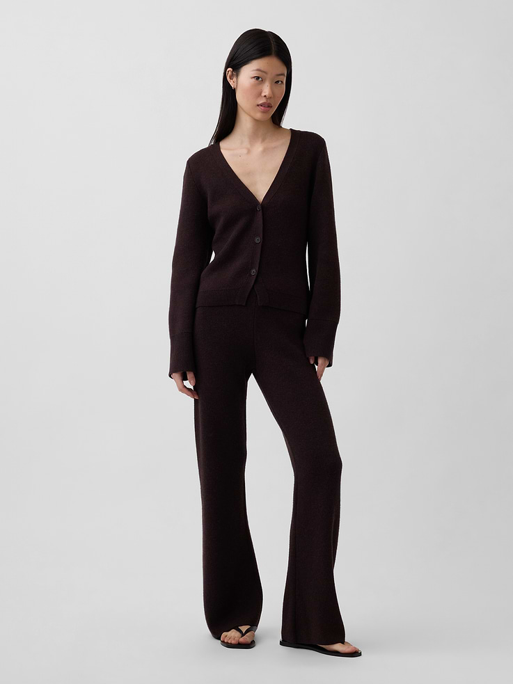 Image number 1 showing, Low Rise Cotton-Blend Boot Sweater Pants