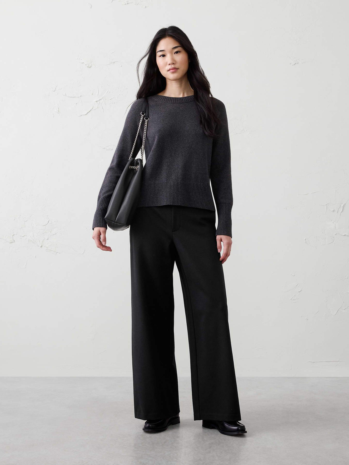 Image number 1 showing, Wide-Leg High-Rise Ponte Pant