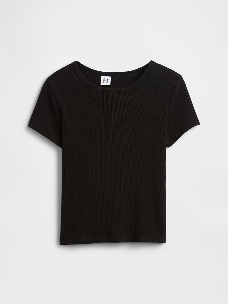 Image number 1 showing, Kids Ribbed Crewneck T-Shirt