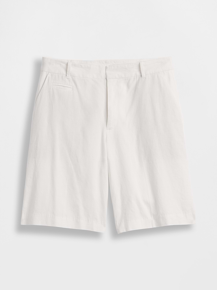 Image number 6 showing, 9" Low Rise Linen-Blend Trouser Shorts