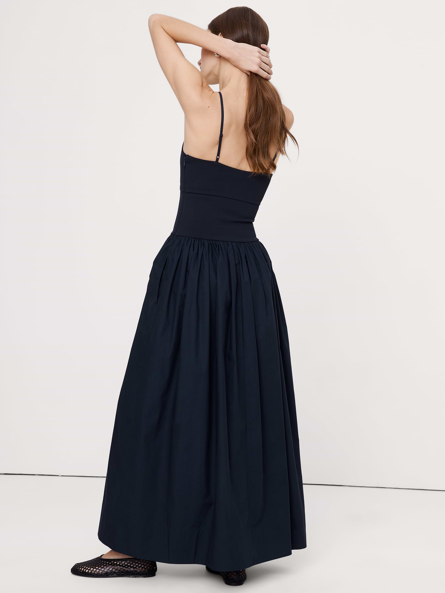 Image number 5 showing, Jersey & Poplin Twist-Front Maxi Dress