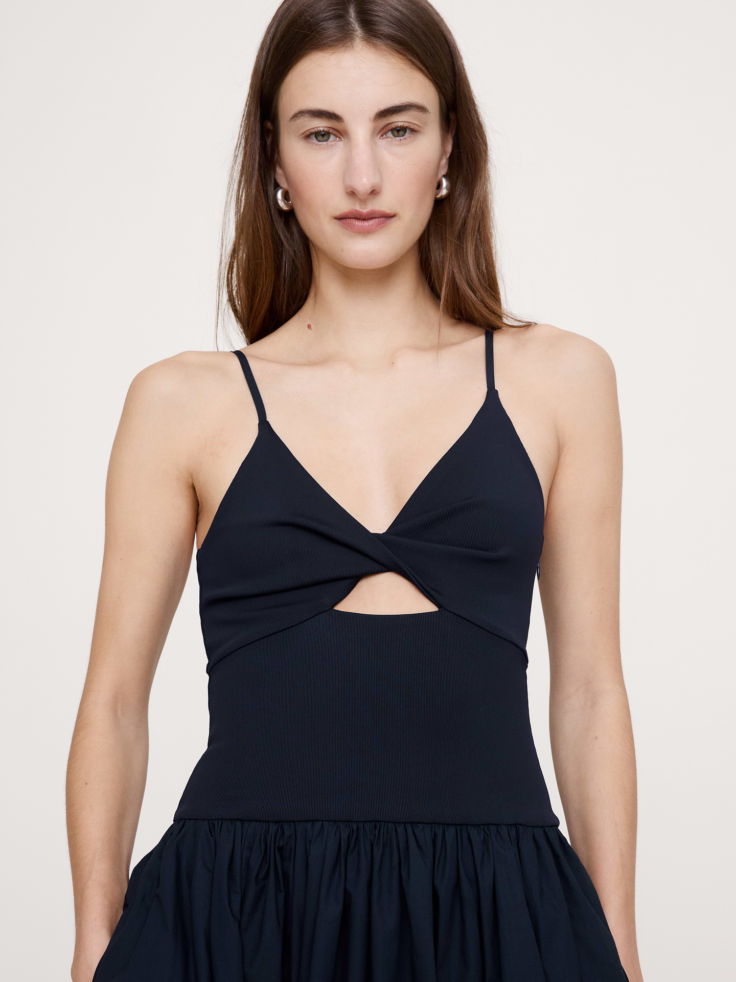 Image number 6 showing, Jersey & Poplin Twist-Front Maxi Dress