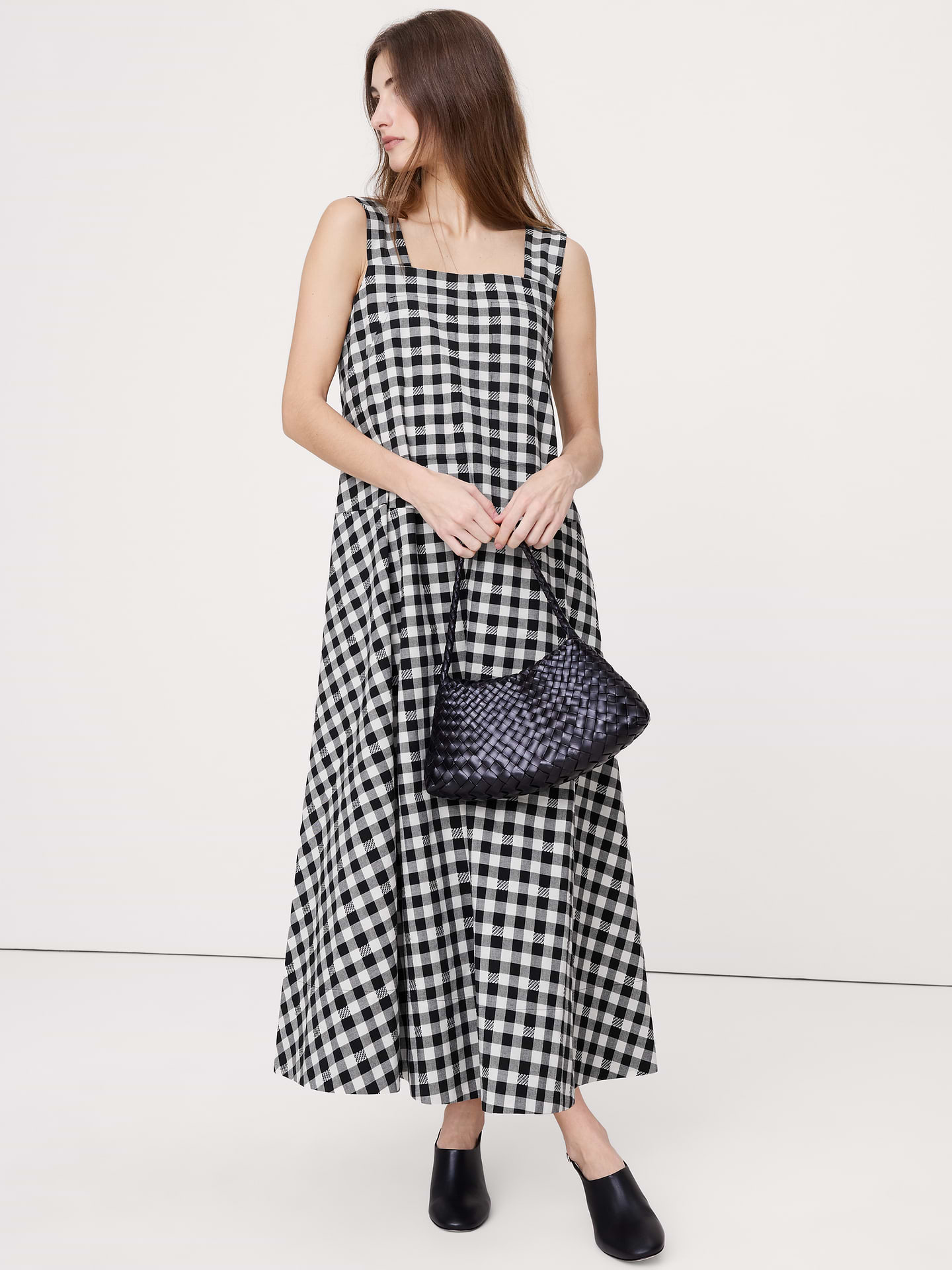 Image number 1 showing, Square-Neck Apron Maxi Dress