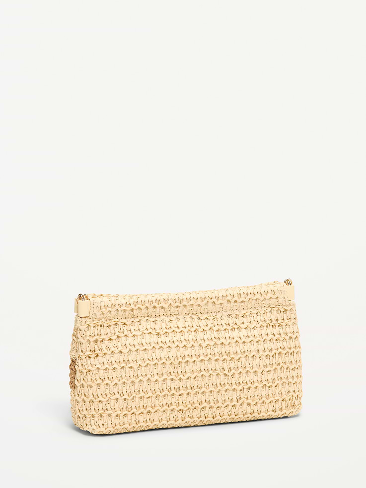 Image 3 of 5, Ruffled Raffia Shoulder Bag