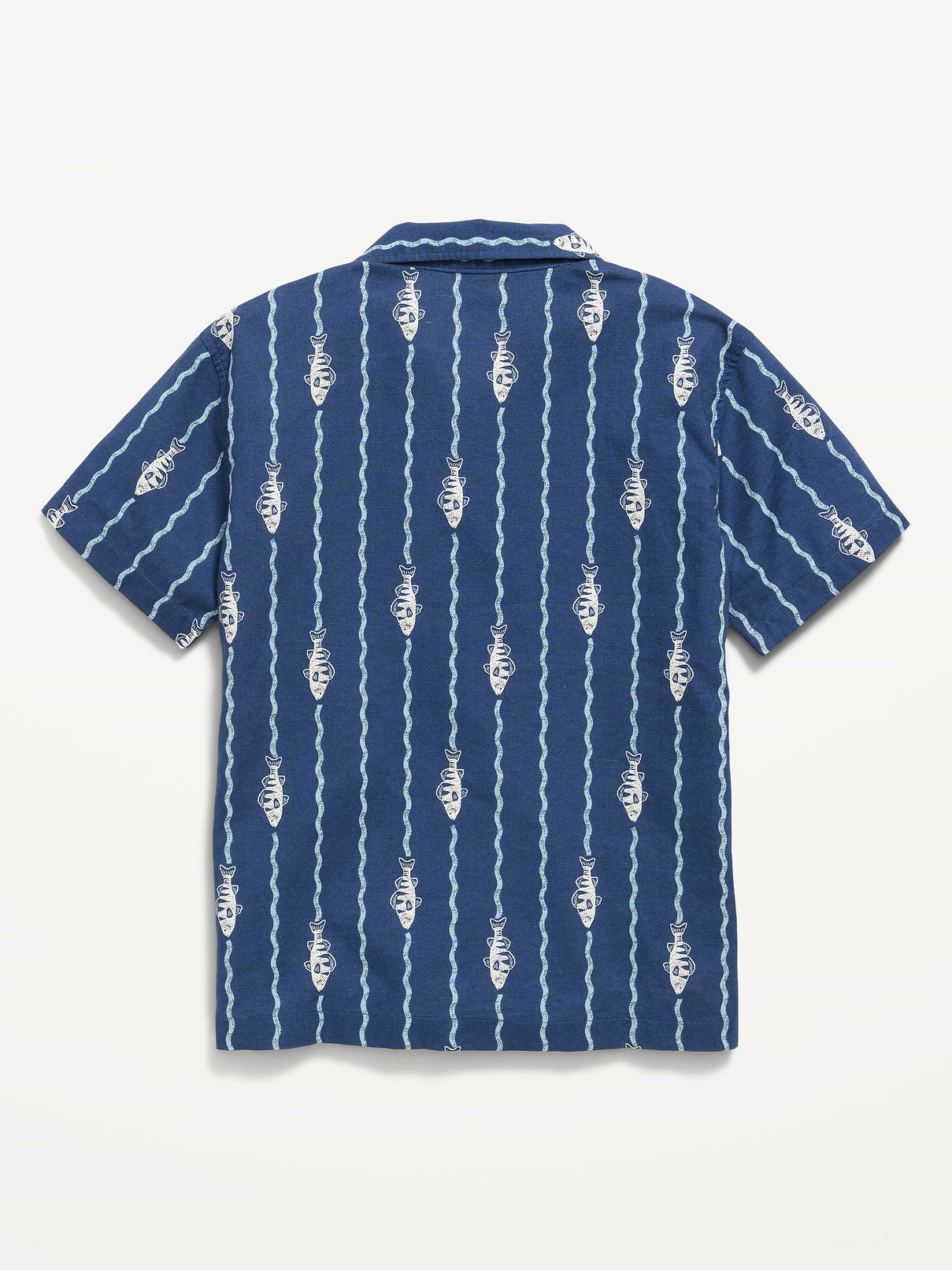 L'image numéro 2 présente Chemise en mélange de lin à manches courtes et à motif pour garçon