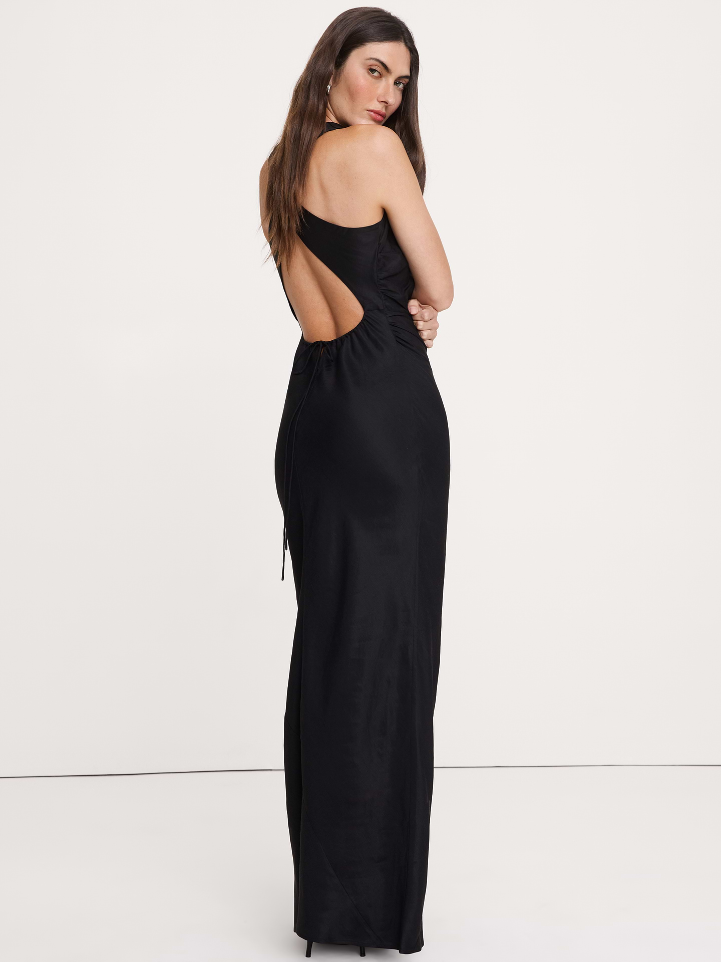 Image number 5 showing, Viscose-Linen Cowl-Neck Dress