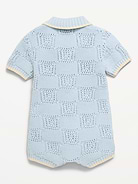 Image number 3 showing, Short-Sleeve Sweater-Knit One-Piece Romper for Baby