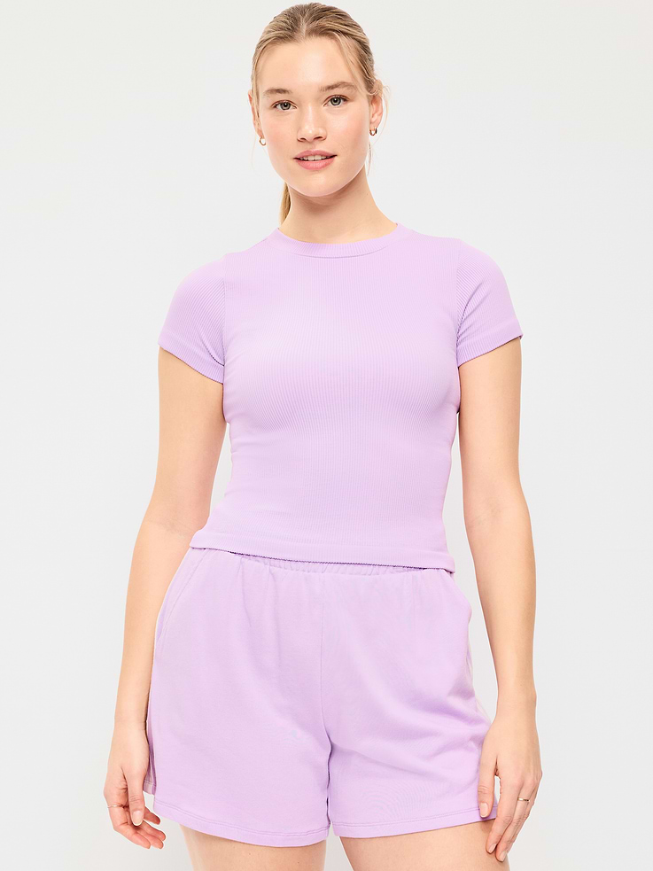 Image number 5 showing, Exhale Seamless Fitted Rib T-Shirt