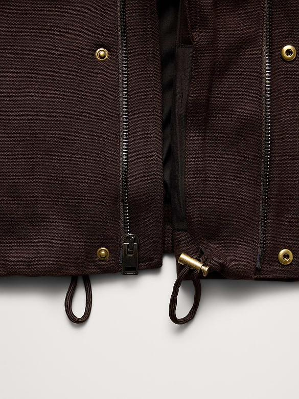 Hemp-Cotton Canvas Insulated Bomber Jacket