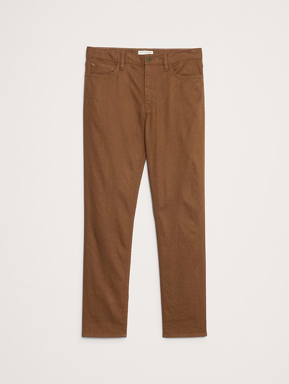 Pantalon Voyageur étroit en lin et coton