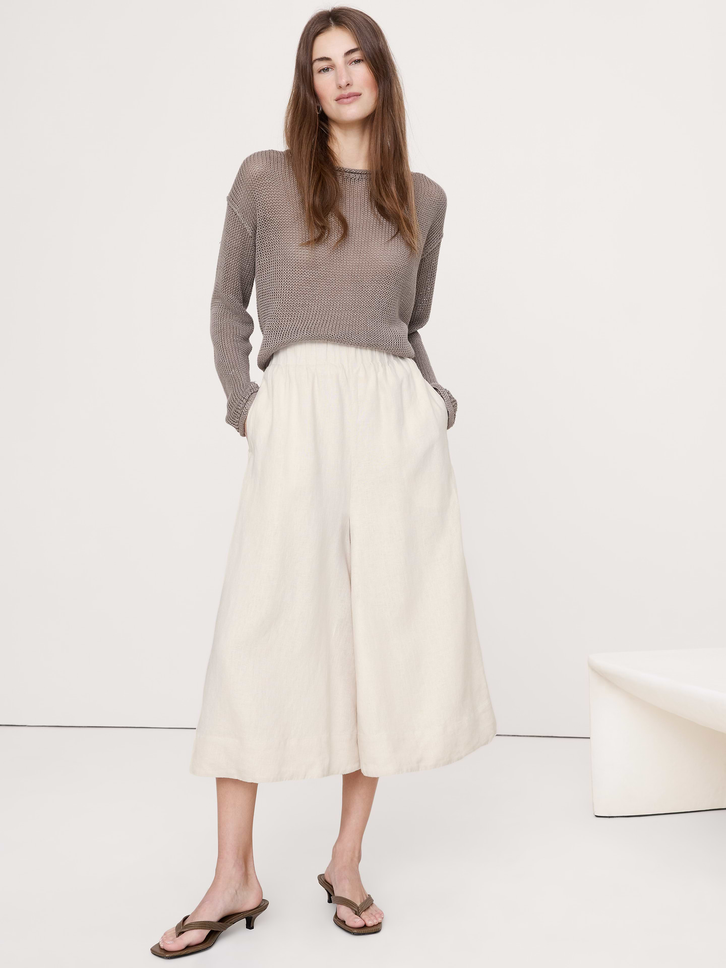 Image number 1 showing, Linen Culotte
