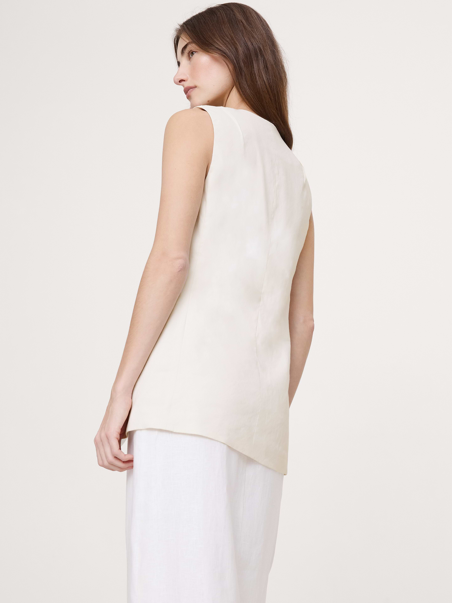 Image number 3 showing, Stretch Linen-Viscose Long Vest