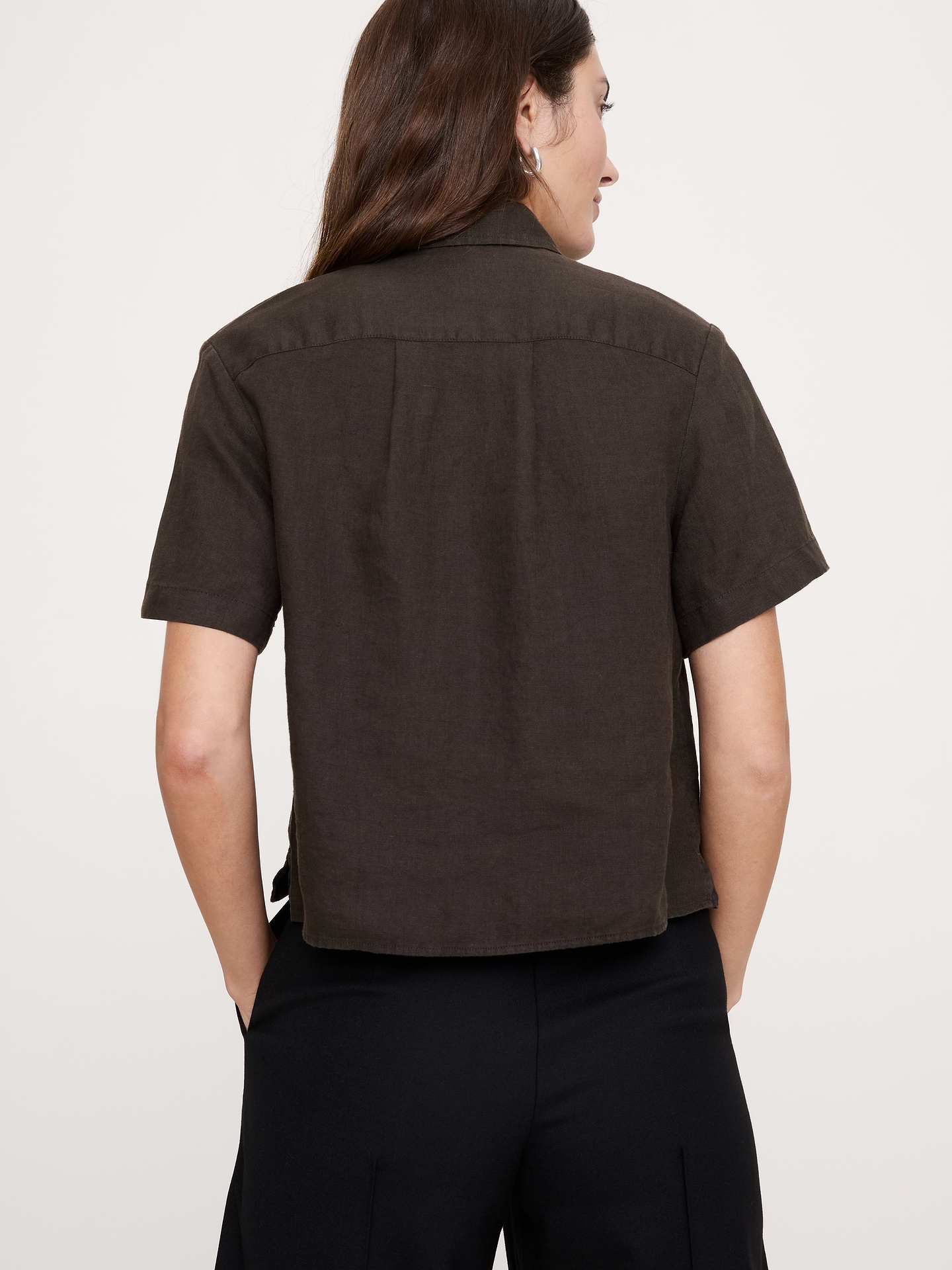Image number 5 showing, The Boxy Crop Shirt in Linen