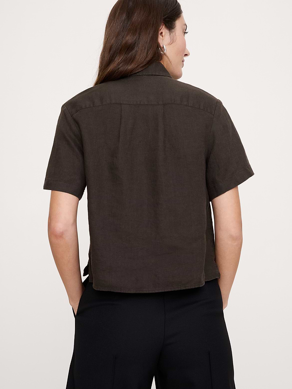 The Boxy Crop Shirt in Linen