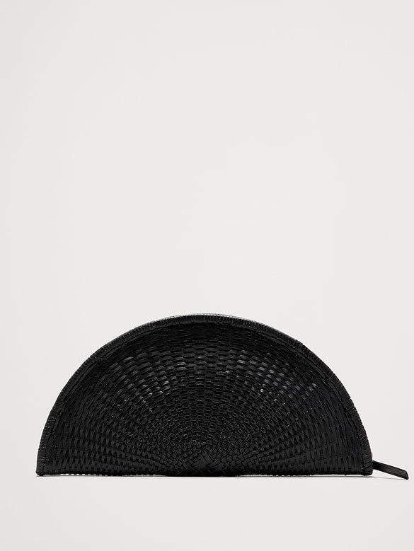 Perla Woven Leather Clutch by Bembien
