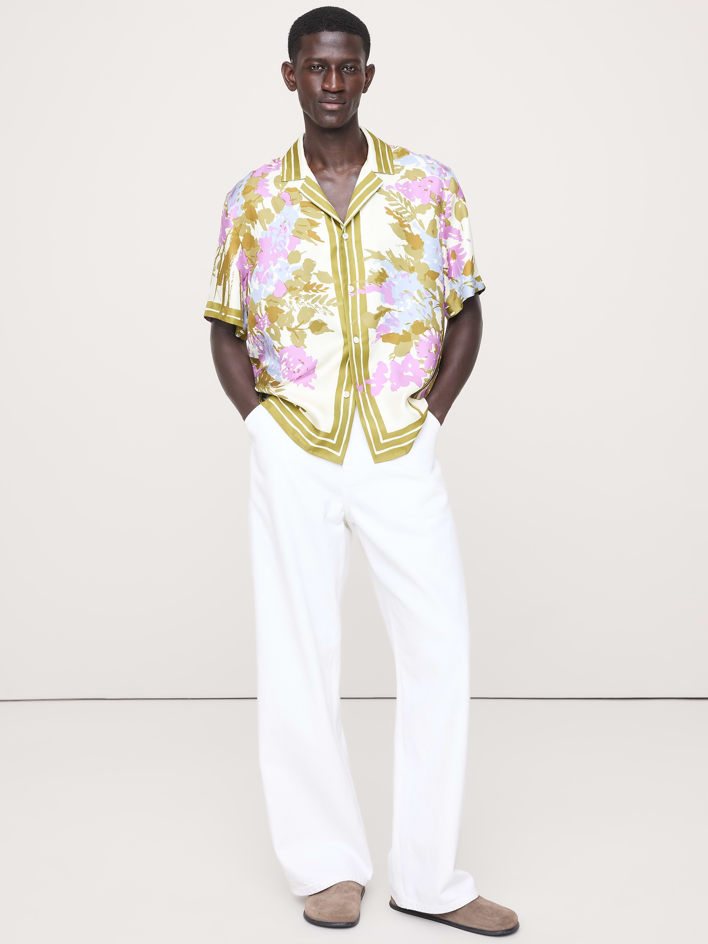 Image number 6 showing, Standard-Fit Silk Resort Shirt