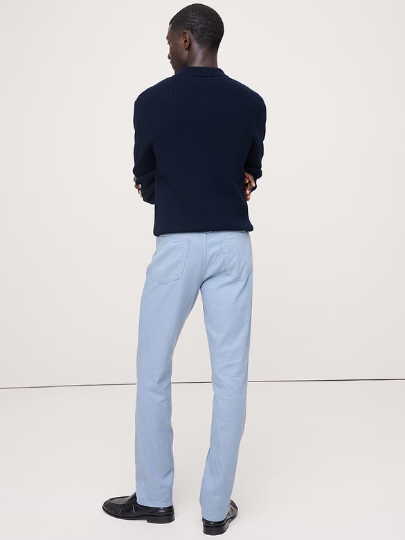 Pantalon Voyageur étroit en lin et coton