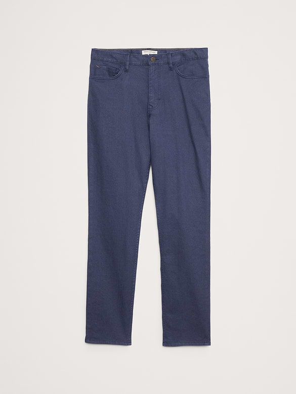 Pantalon Voyageur étroit en lin et coton