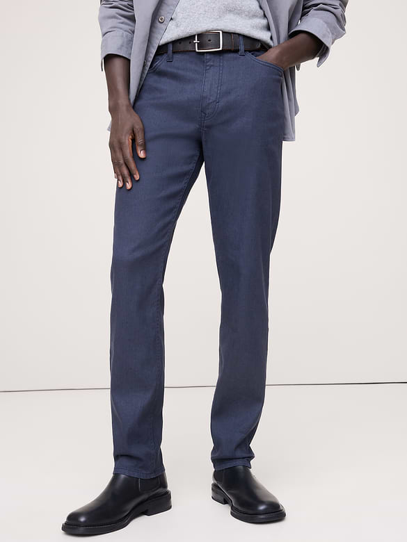 Pantalon Voyageur étroit en lin et coton