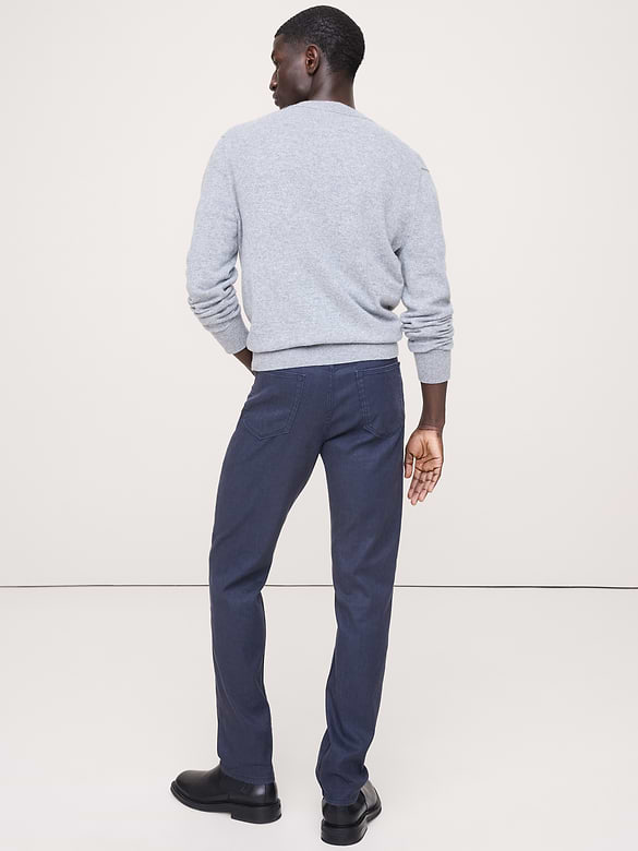 Pantalon Voyageur étroit en lin et coton