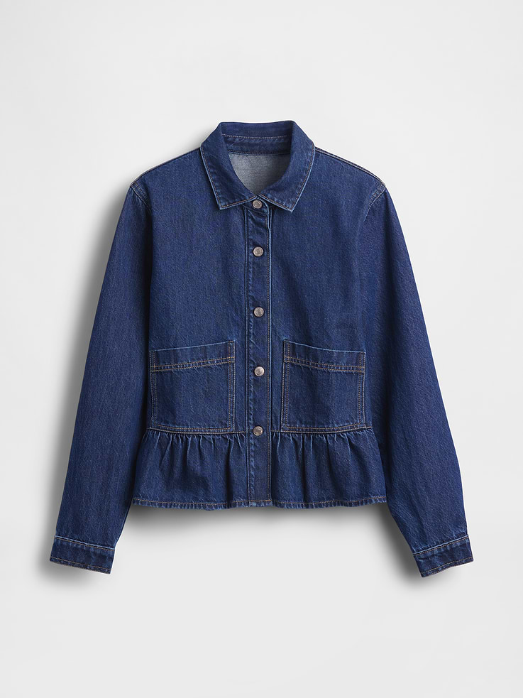 Image number 7 showing, Denim Fitted Peplum Top