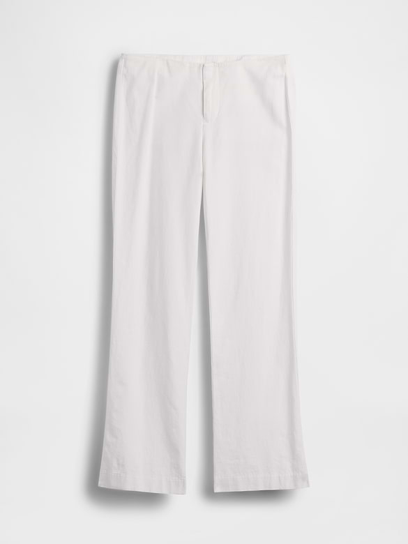 Low Rise Linen-Blend Flare Pants