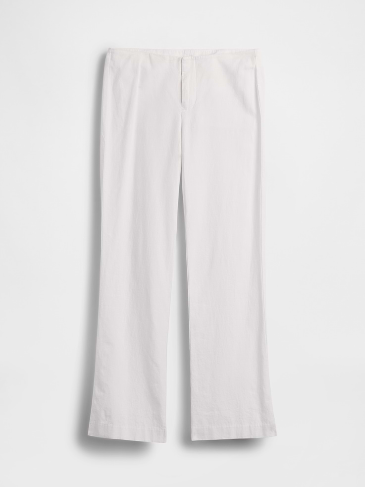 Image number 7 showing, Low Rise Linen-Blend Flare Pants