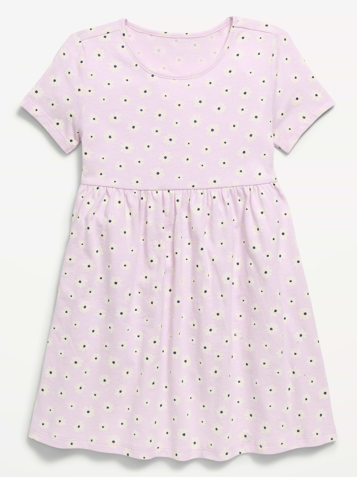 L'image numéro 1 présente Robe à manches courtes en tricot de jersey à motif pour toute-petite